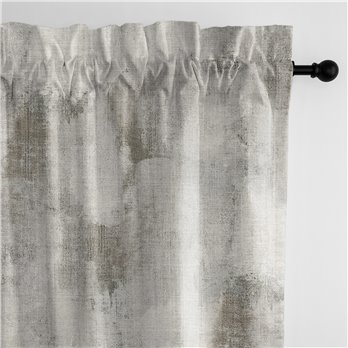 Thiago Linen Taupe  Pole Top Drapery Panel - Pair - Size 50"x84"