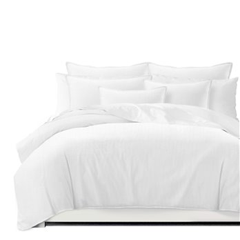 Ancebridge Bright White Duvet Cover and Pillow Sham(s) Set - Size Queen