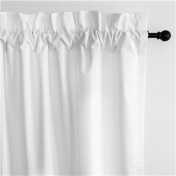 Ancebridge Bright White Pole Top Drapery Panel - Pair - Size 50"x132"