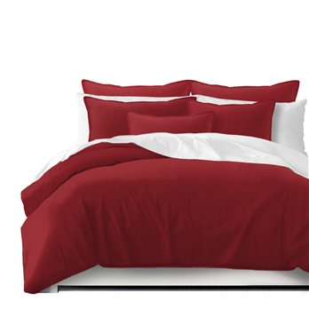 Braxton Red Duvet Cover and Pillow Sham(s) Set - Size Queen