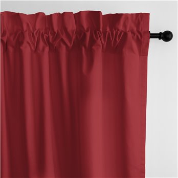 Braxton Red Pole Top Drapery Panel - Pair - Size 50"x132"