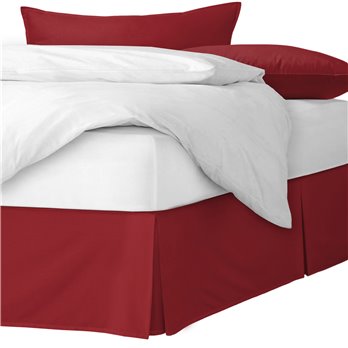 Braxton Red Platform Bed Skirt - Size Queen 15" Drop