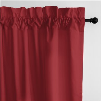 Braxton Red Pole Top Drapery Panel - Pair - Size 50"x108"