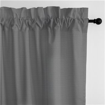 Nova Charcoal Pole Top Drapery Panel - Pair - Size 50"x120"