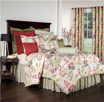 Zen Linen Queen Comforter Set (15" Drop Bedskirt)