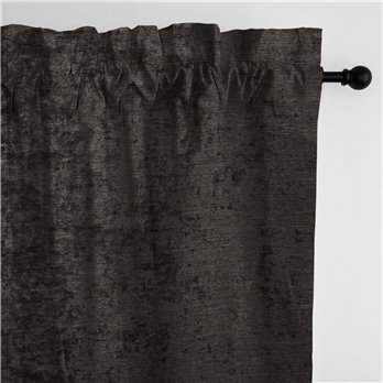 Juno Velvet Chocolate Pole Top Drapery Panel - Pair - Size 50"x132"