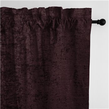 Juno Velvet Bordeaux Pole Top Drapery Panel - Pair - Size 50"x84"