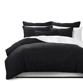 Juno Velvet Black Coverlet and Pillow Sham(s) Set - Size Super Queen