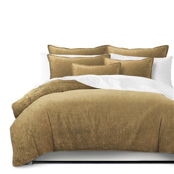 Juno Velvet Gold Duvet Cover and Pillow Sham(s) Set - Size Full