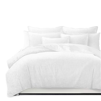 Juno Velvet White Duvet Cover and Pillow Sham(s) Set - Size Full