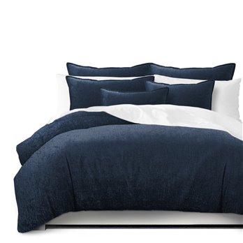 Juno Velvet Navy Comforter and Pillow Sham(s) Set - Size Super Queen