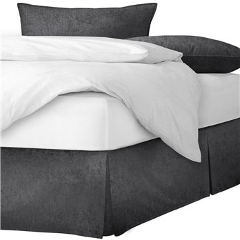 Juno Velvet Gray Platform Bed Skirt - Size Twin 15" Drop