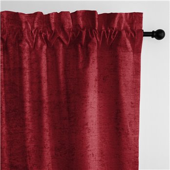 Juno Velvet Red Pole Top Drapery Panel - Pair - Size 50"x96"