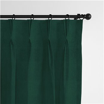 Vanessa Emerald Pinch Pleat Drapery Panel - Pair - Size 20"x144"