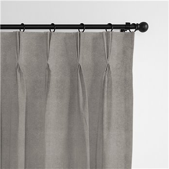 Vanessa Greige Pinch Pleat Drapery Panel - Pair - Size 20"x144"