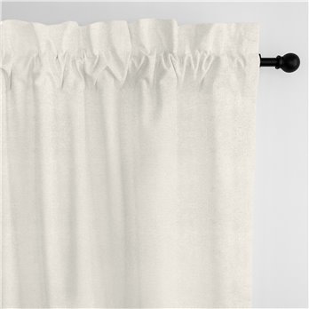 Vanessa Ivory Pole Top Drapery Panel - Pair - Size 50"x84"