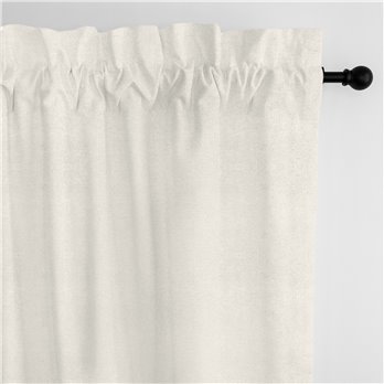 Vanessa Ivory Pole Top Drapery Panel - Pair - Size 50"x120"