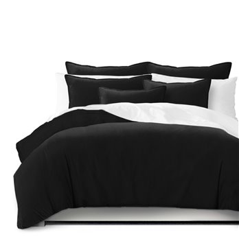 Vanessa Black Coverlet and Pillow Sham(s) Set - Size Twin