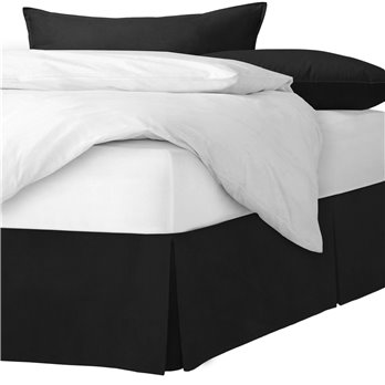 Vanessa Black Platform Bed Skirt - Size Full 18" Drop