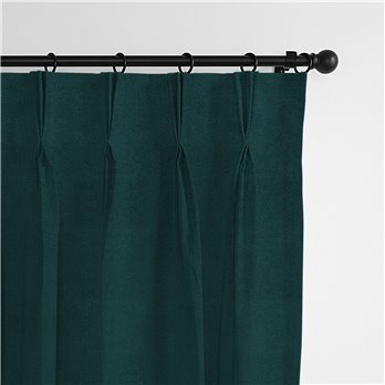 Vanessa Teal Pinch Pleat Drapery Panel - Pair - Size 20"x108"