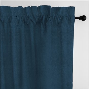 Vanessa Navy Pole Top Drapery Panel - Pair - Size 50"x84"