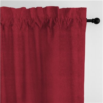 Vanessa Red Pole Top Drapery Panel - Pair - Size 50"x84"