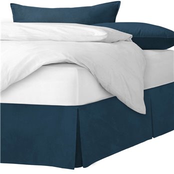 Vanessa Navy Platform Bed Skirt - Size Twin 15" Drop