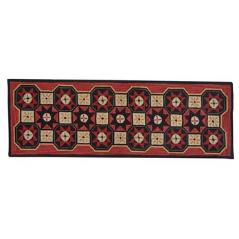 Folk Star Hooked Rug Runner 24" x 72"