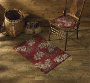 Pinecone Hooked Rug 24" x 36"