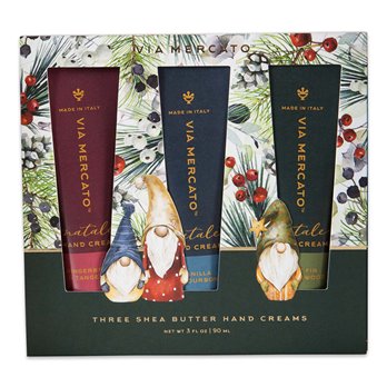 Via Mercato Natale Gnomes Hand Cream Gift Set of 3 - 30 ml