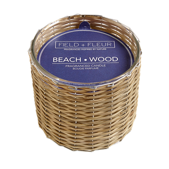 Beach Wood 2 Wick Handwoven Candle 12oz.