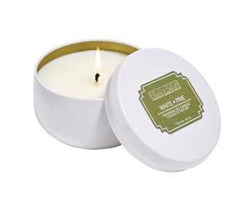 White Pine in White Candle Tin 6oz.