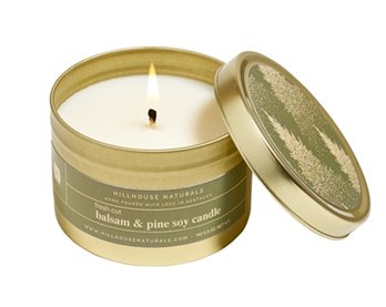 Fresh Cut Balsam & Pine Candle in Gold Tin 5oz.