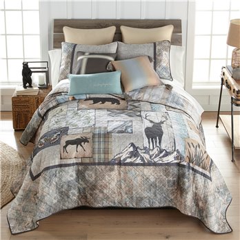 Natures Collage 3 Piece King Quilt Set