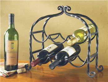 Six Bottle Scroll Wine Rack
