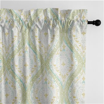 Cressida Green Tea Pole Top Drapery Single Panel - Size (50" W x 96" L)