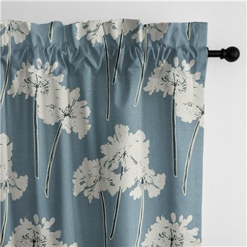 Summerfield Blue Pole Top Drapery Single Panel - Size (50" W x 108" L)