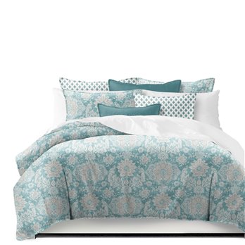 Osha Aqua/Teal Full/Double Comforter & 2 Shams Set