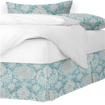 Osha Aqua/Teal Full/Double Bed Skirt 15" drop