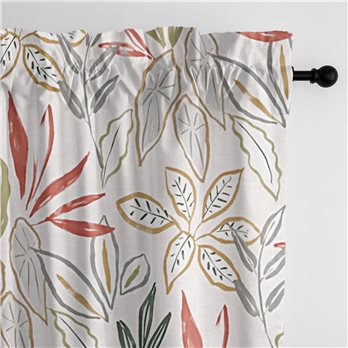 Fall Foliage Beige Pole Top Drapery Single Panel - Size (50" W x 108" L)