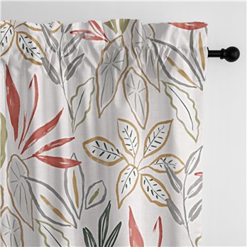 Fall Foliage Beige Pole Top Drapery Panel Pair - Size (50" W x 96" L)