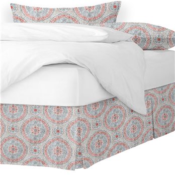 Zayla Coral Queen Bed Skirt 15" drop