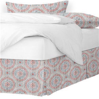 Zayla Coral Queen Bed Skirt 18" drop