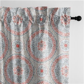 Zayla Coral Pole Top Drapery Panel - Size (50" W x 108" L)