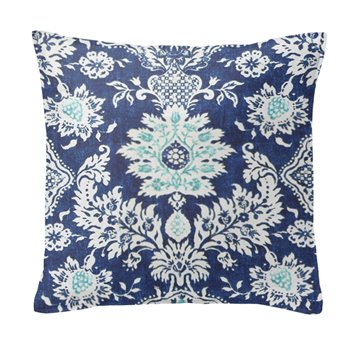 Osha Blue/Aqua 18" SQ Decor Pillow w/ Feather Insert