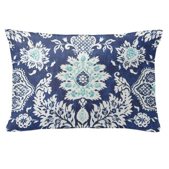 Osha Blue/Aqua 14X20" Oblong Decor Pillow w/ Feather Insert