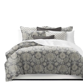 Osha Mocha/Charcoal Queen Comforter & 2 Shams Set