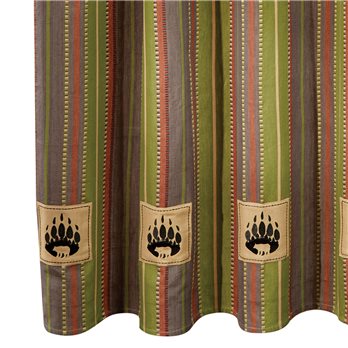 Shenandoah Stripe Bear Patch Shower Curtain 72X72