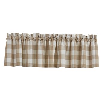 Wicklow Check Valance 72X14 Natural