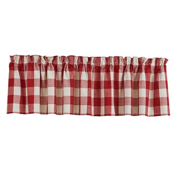 Wicklow Check Valance 72X14 Red/Cream